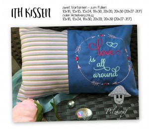 Stickdatei - ITH Kissen Love is all around